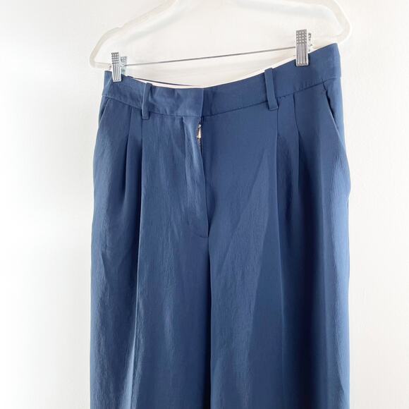 Wilfred Aritzia The Effortless Trouser Wide Leg Pants Blue 12 - Picture 6 of 9